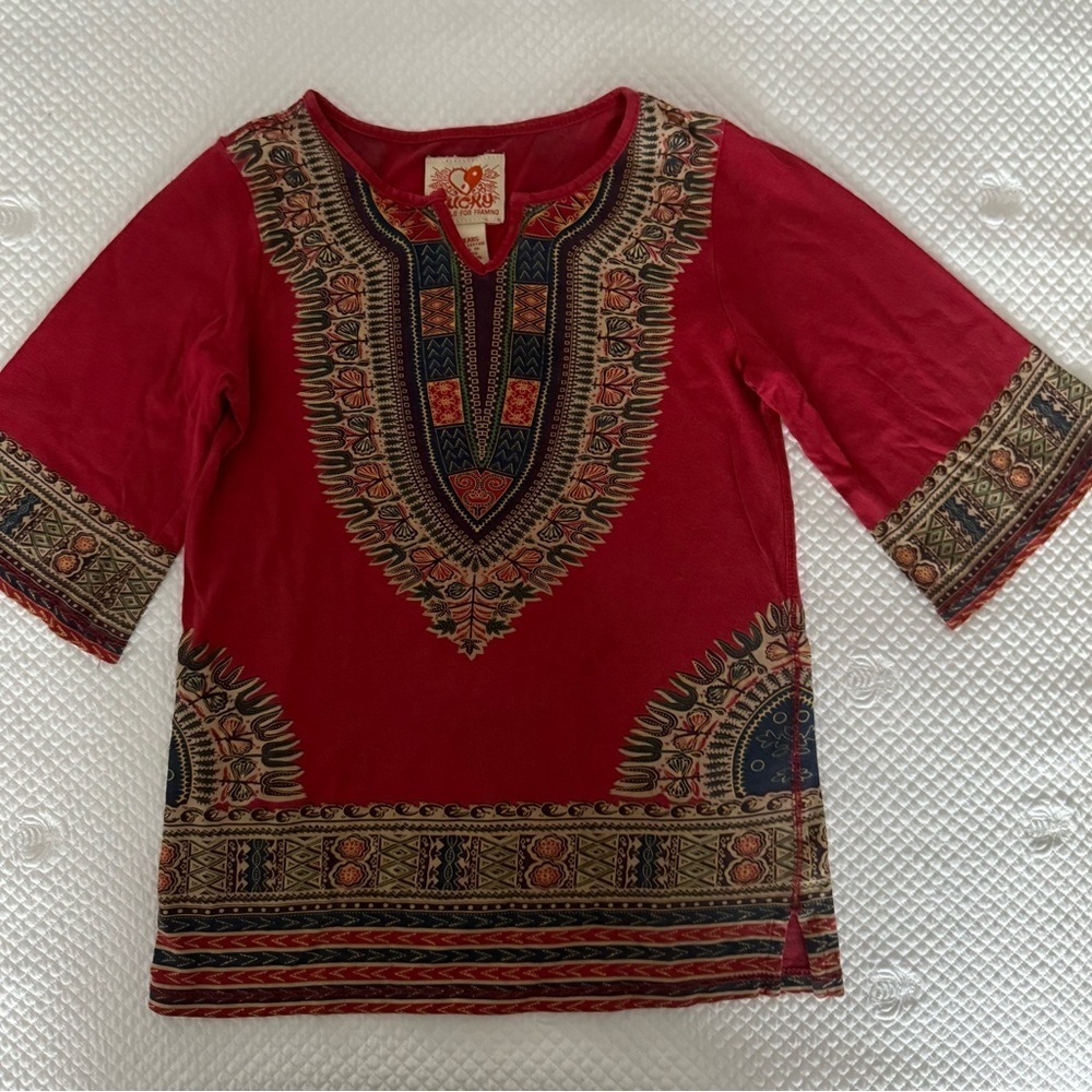 Kids Ethnic Red Shirt